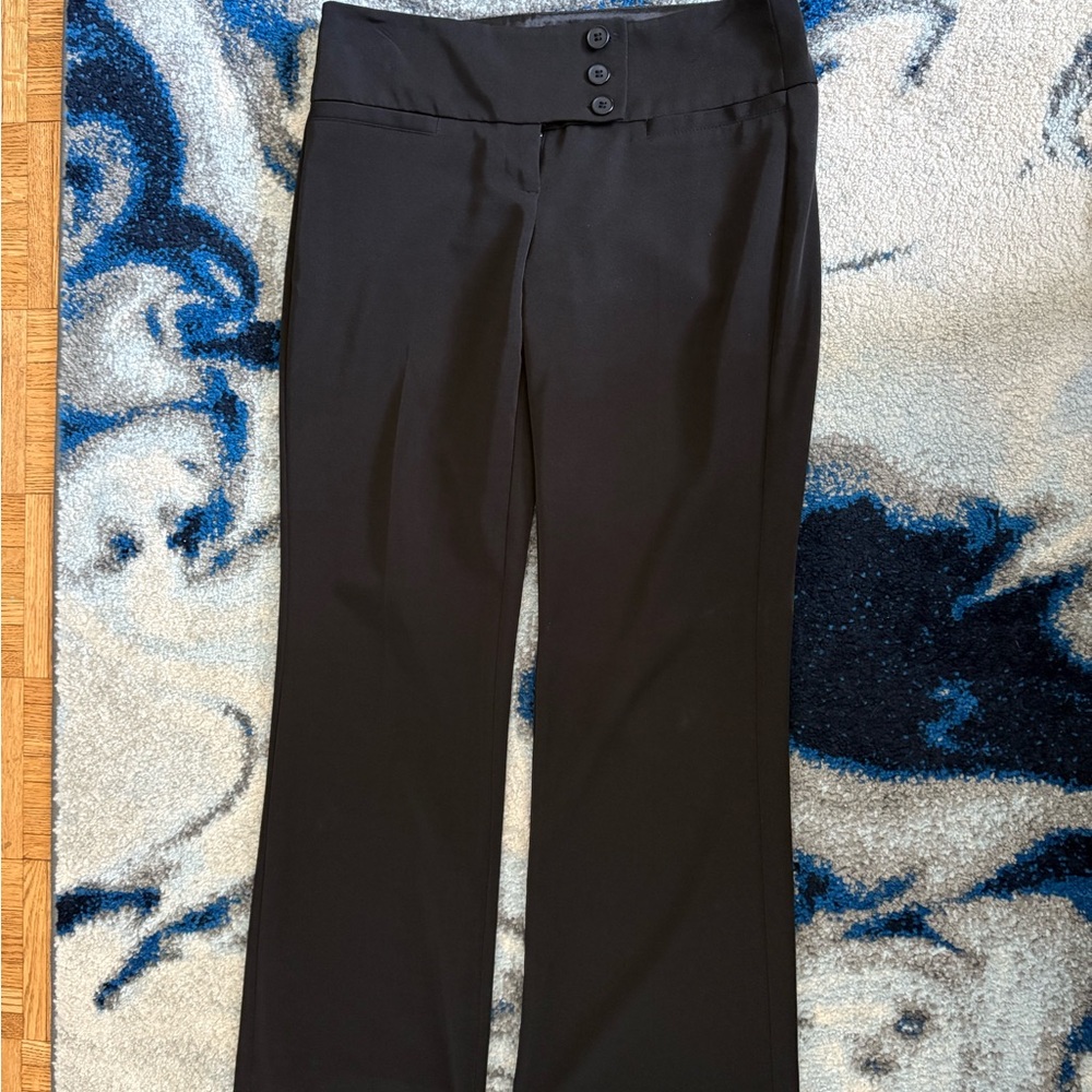 Black Button-Front Trousers